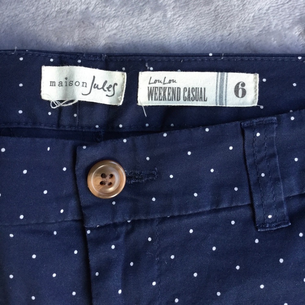 Navy Blue Polka Dot Chino Pants - Picture 5 of 5